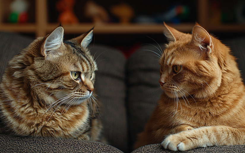 two calm cats