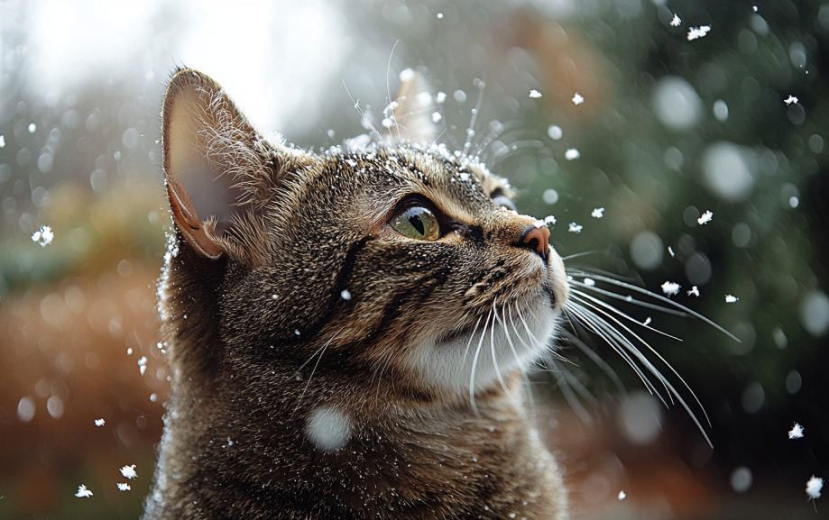 A cat with dandruff