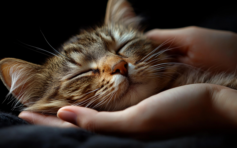 patting on a cat