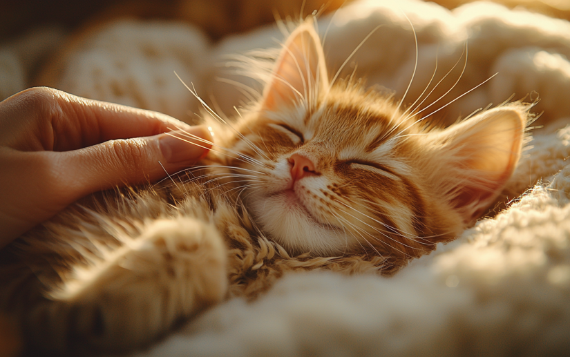 patting on a kitten