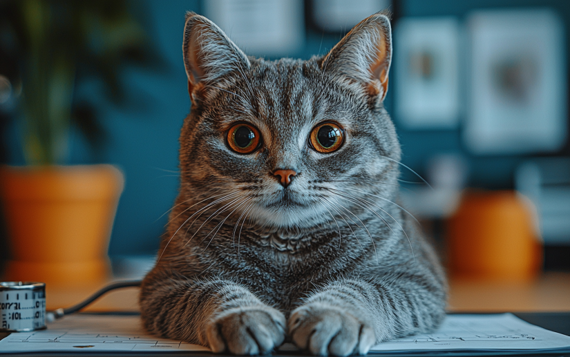 a cat getting examined for hypertension by veterinarian