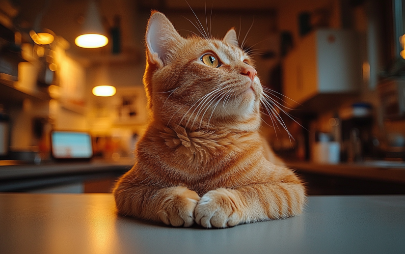 a cat at the veterinary table