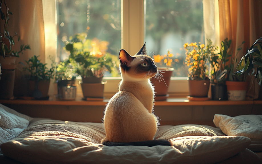 disciplined cute siamese cat