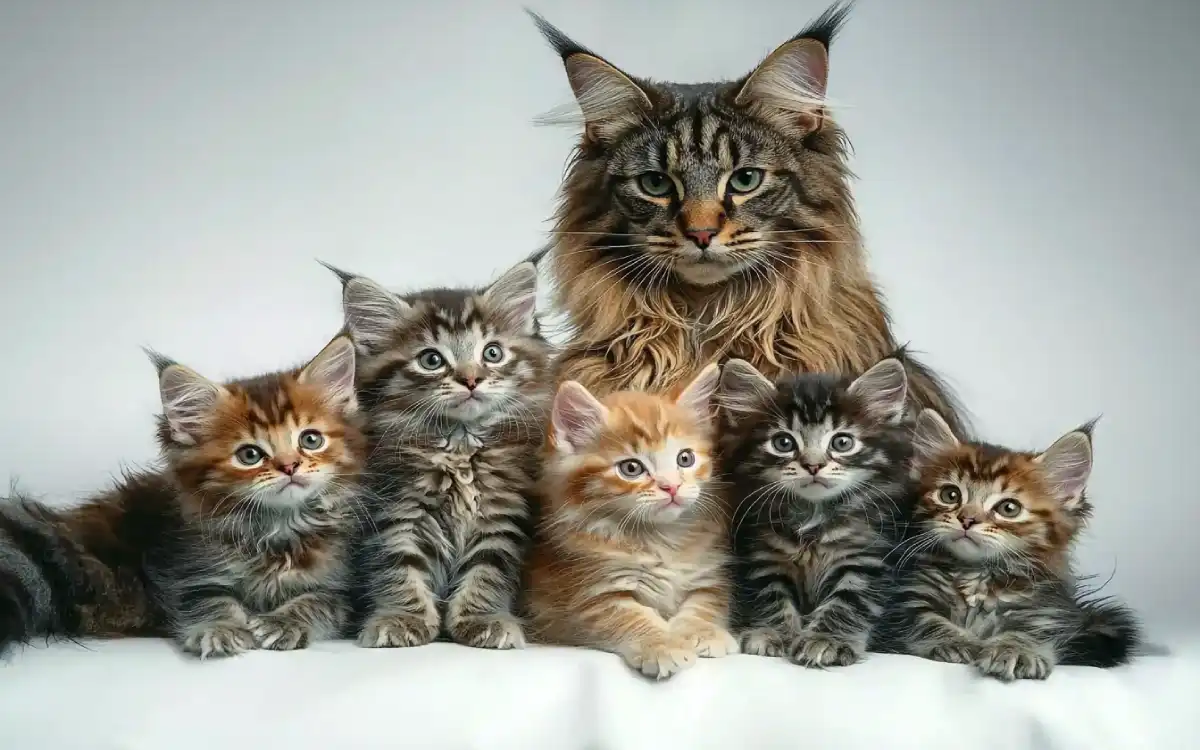 Most Popular Cat Breeds, Maine Coon Cat family