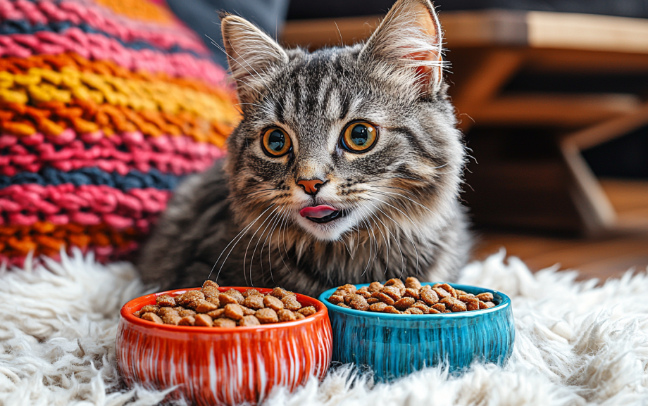 Happy cat eating