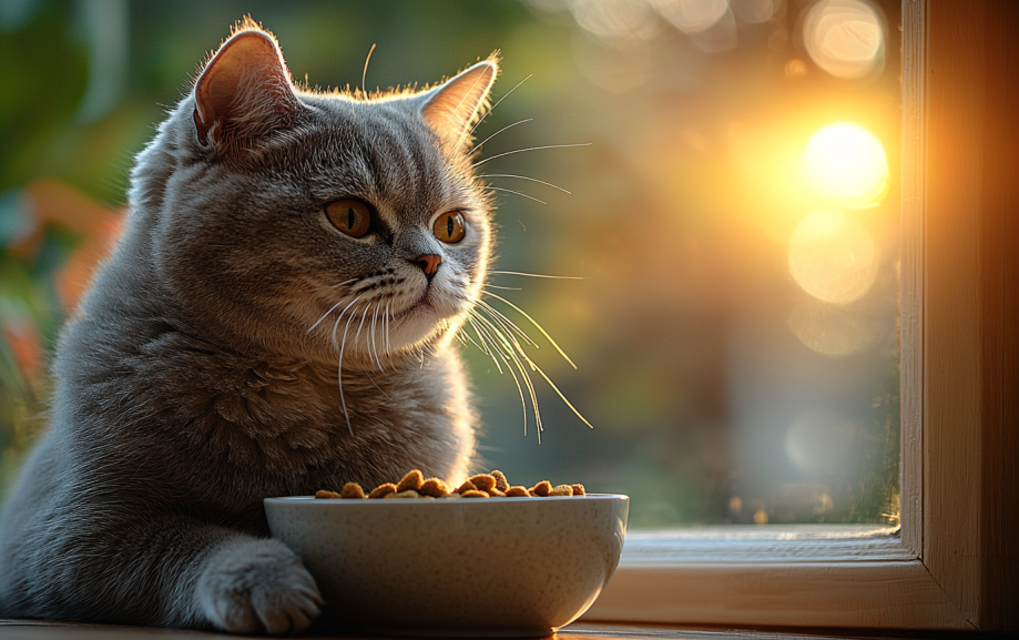 A cat eating Hypoallergenic Cat food