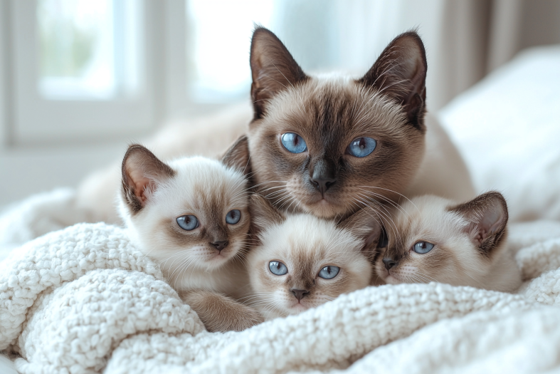 beautiful cats family