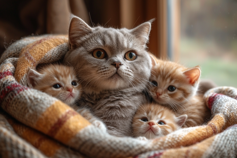 beautiful Scottish Fold cats family